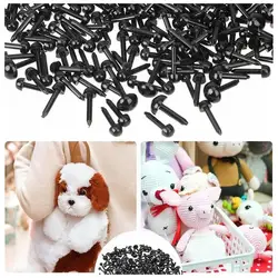 100Pcs/Pack 3-8mm Plastic Black Dolls Eyes DIY Doll Puppet Animals Pin Safety Eyes For Handmade Bear Doll Craft Children Toy