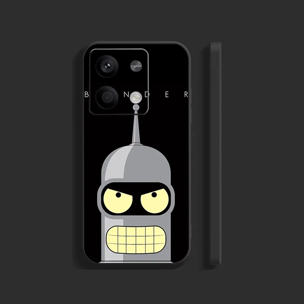 F-Futurama Anime B-Bender Phone Case For Xiaomi 11 Redmi Note 11 5G 8T 9A 9 10T Note8Pro Note9 12SUltra Black Case