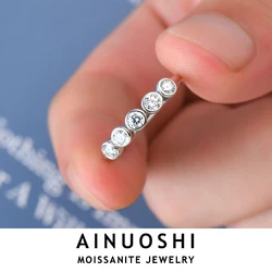 AINUOSHI anelli in argento Sterling 925 originali 3mm Bezel Setting anello con diamanti Moissanite per le donne Eternity Finger Jewellery Gift