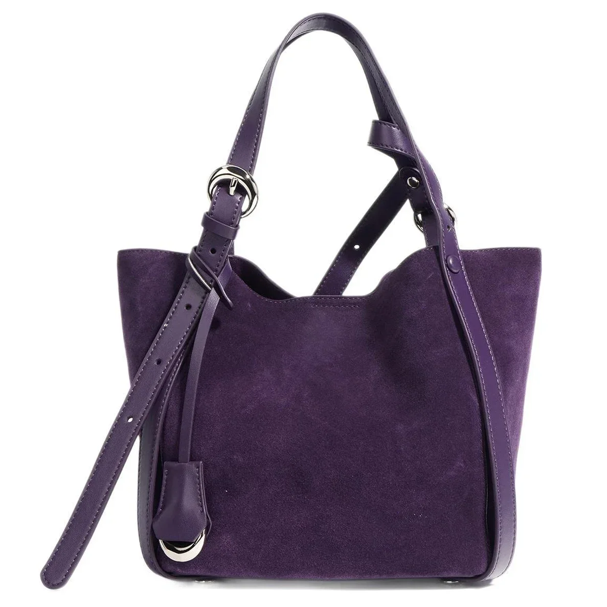 

2024 Suede Tote Split Cowhide Hand Bag Ladies Large Capacity Women Bucket Bag Luxury Brands Woman Bag