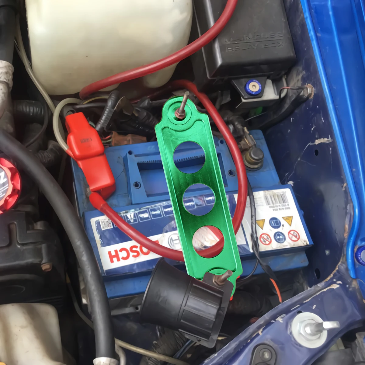 

1pc Aluminum Alloy Fixing Bracket Holder Modified Rack Car Racing Tie Down Green Durable Strong Hold Truck Car