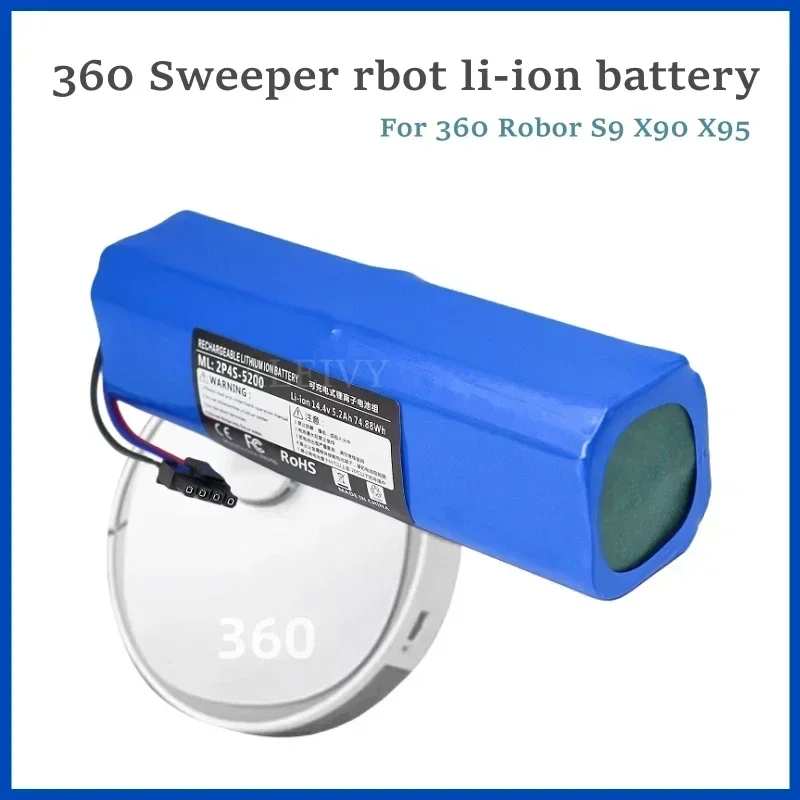 14.4 فولت 5200 مللي أمبير 4S2P ل Eufy Robovac L70 L10 الهجين T2190 Qihoo 360 S9 X95 X90 جهاز آلي لتنظيف الأتربة استبدال البطارية
