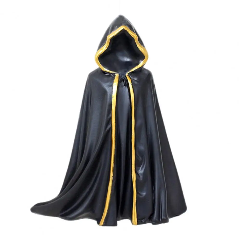 Dark Fantasy Resin Figures Halloween Grim Reaper Resin Figurine Cloaked Skeleton Hanging Ornament Spooky Dark Fantasy for Desk