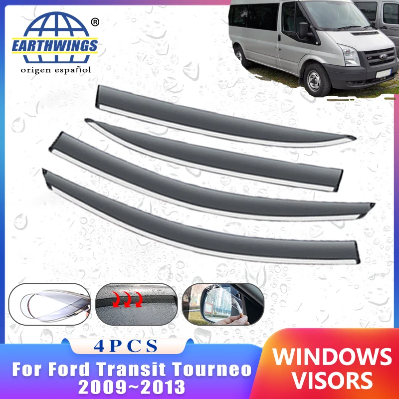 

4x Wind Deflectors for Ford Transit Tourneo 2009~2013 2014 Accessories Car Window Rain Eyebrow Guards Auto Sun Visor Awning Trim