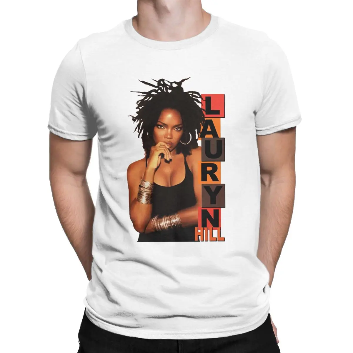 Men\'s T-Shirts Lauryn Hill Fugees The Famous Vintage Cotton Tee Shirt Short Sleeve Music Hip Hop Harajuku T Shirt Round Neck