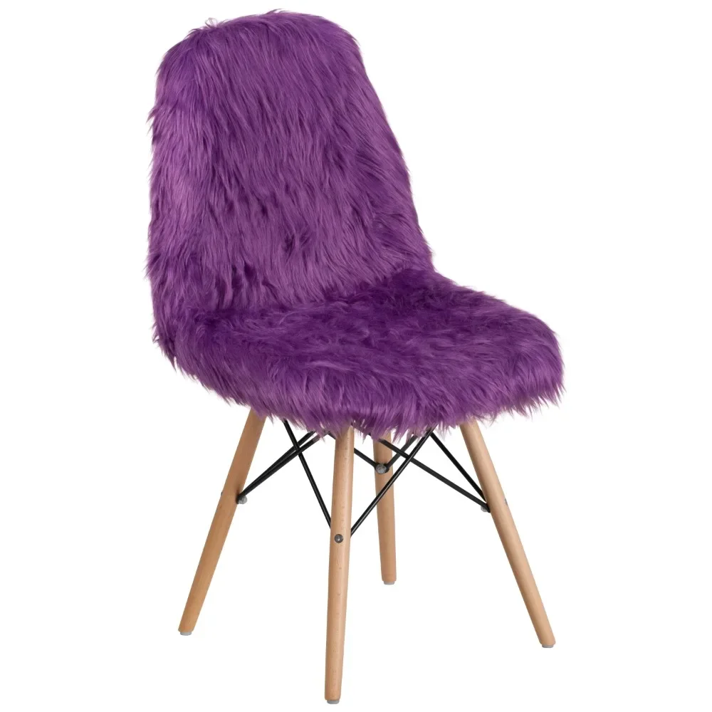 

Living Room Chair, Furry Accent Chair with Molded Backrest and Seat in "cool To The Touch" Faux Fur Material, Living Room Chair