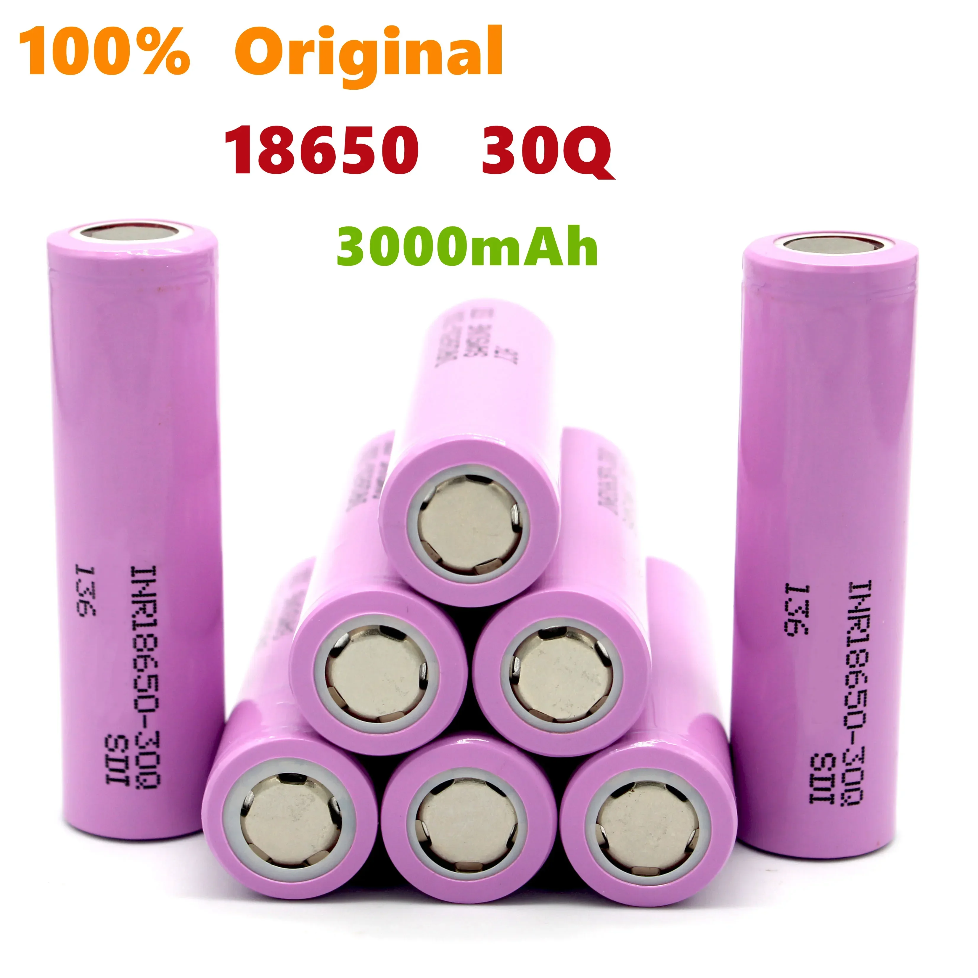 

3.7V 3000mah 18650 Battery for 30Q INR 18650 30Q 20A Rechargeable Li-ion Battery Replacement Exteral Battery for