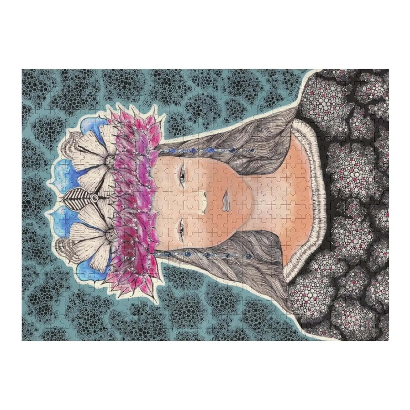 

Flower lady Jigsaw Puzzle Wooden Decor Paintings Children With Photo Puzzle