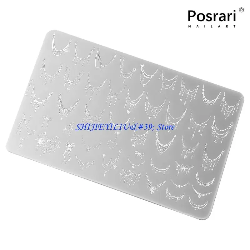 E21F Stainless Steel Art Stamping Plate with Necklace Themed Suitable for Enhancing Visual Appeal in Holiday Decorating