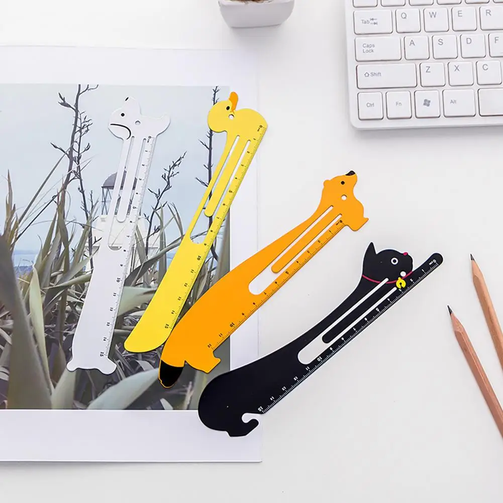 Durable Ruler Cute Cartoon Metal Bookmark Ruler with High Strength Measuring Scale Adorable School Supplies for Students Book