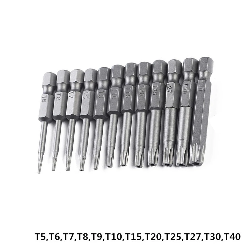 

1/4 Hexagonal Handle Hollow Plum Blossom Lengthened S2 Screwdriver Bit Set 50-75-100mm Hexagonal Handle Hand Tools