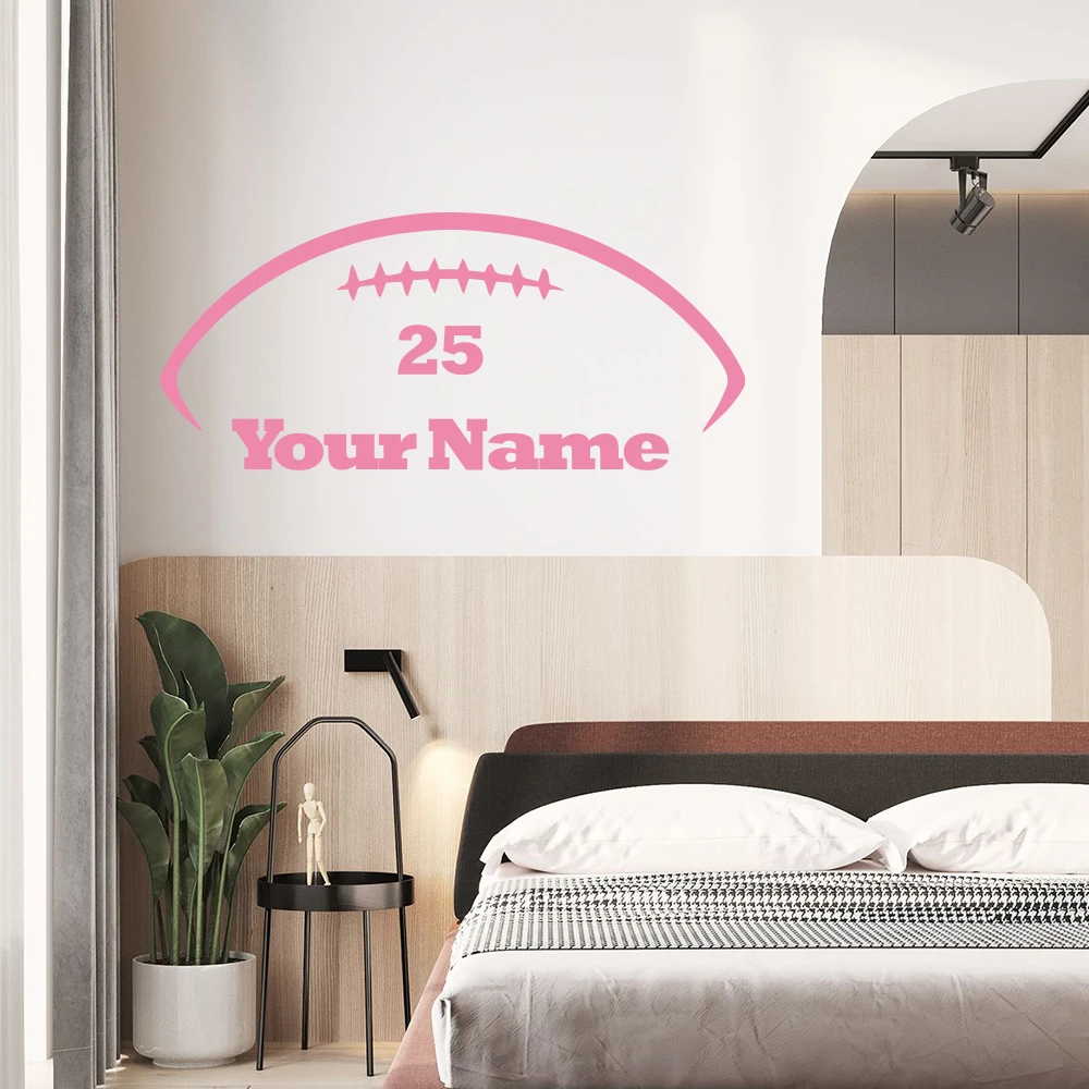 

1 pc 9 styles rugby customize name Wall Sticker Removable Wall Stickers Diy Wallpaper For Kids Rooms Decoration Wall Art Decal