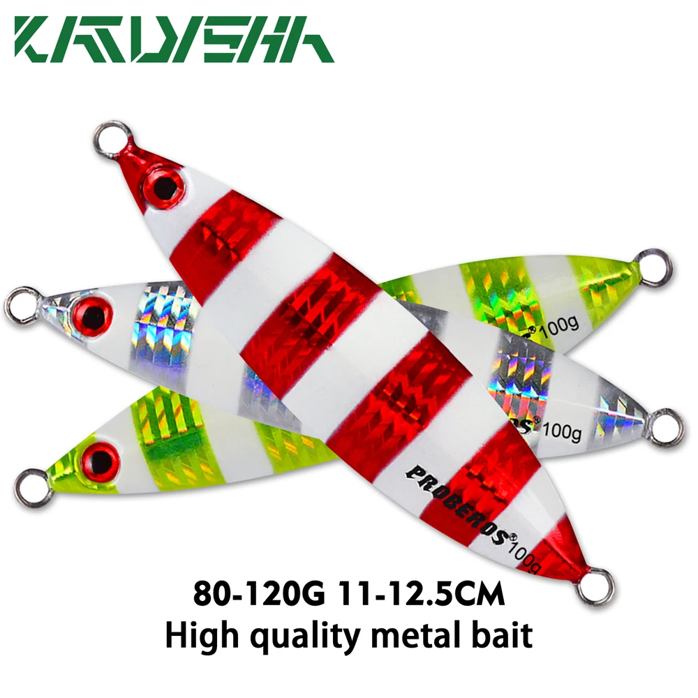 

KATYUSHA 1PC Jigging Bait 80g-100g-120g Fishing Lure 8 Colors Slow Jig Lure Deep Sea Fish Artificial Hard Bait Pesca Isca