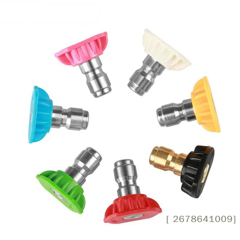 ⚑12mm High Pressure Car Washer Gun Nozzle 1/4 Quick Connect Kit​​ Stainless Steel 5-Color Spray Head For Auto Detailing