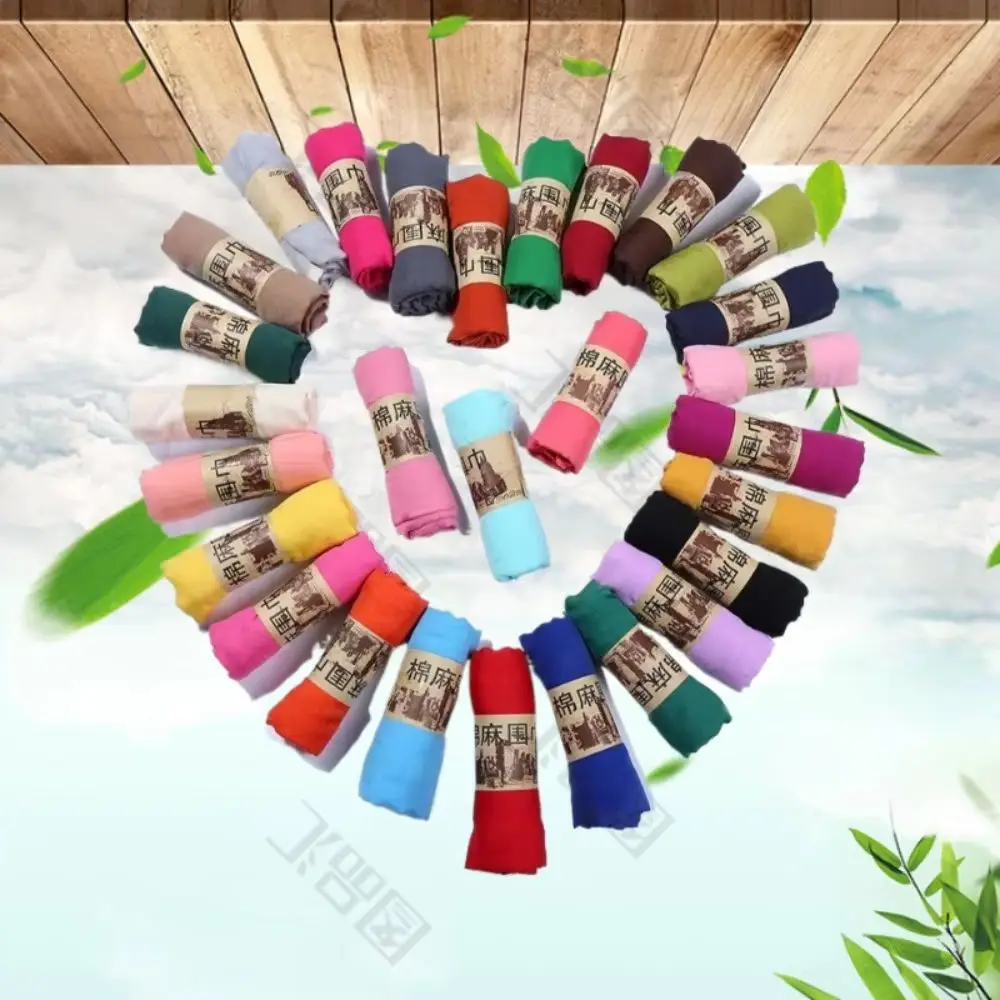 السيدات لينة القطن وشاح طويل شال دافئ منديل اللفاع الحجاب بألوان متعددة للنساء التفاف الأوشحة الأنيقة