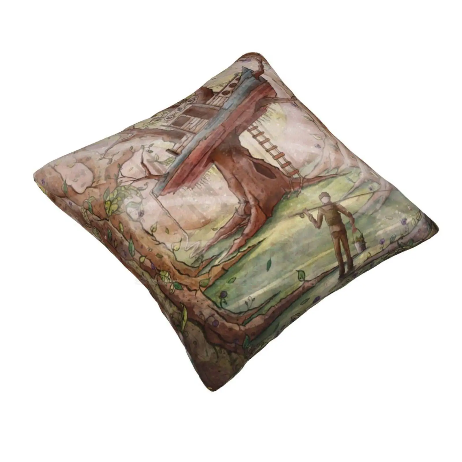 Fisherman Of The Forest Pillows Case Bedroom Home Decoration Fisherman Forest Trees Woods Leaves Wildlife Nature Art Fishing