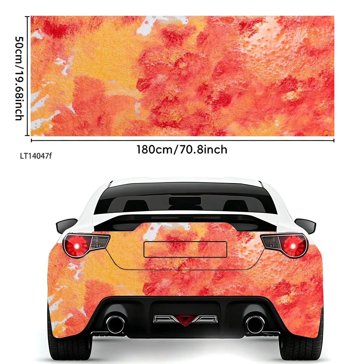 Watercolor Red Orange Gradient Tailgate Trunk Vinyl Decal Waterproof Car Wrap Sticker Auto Tuning Body Styling Decor Accessory