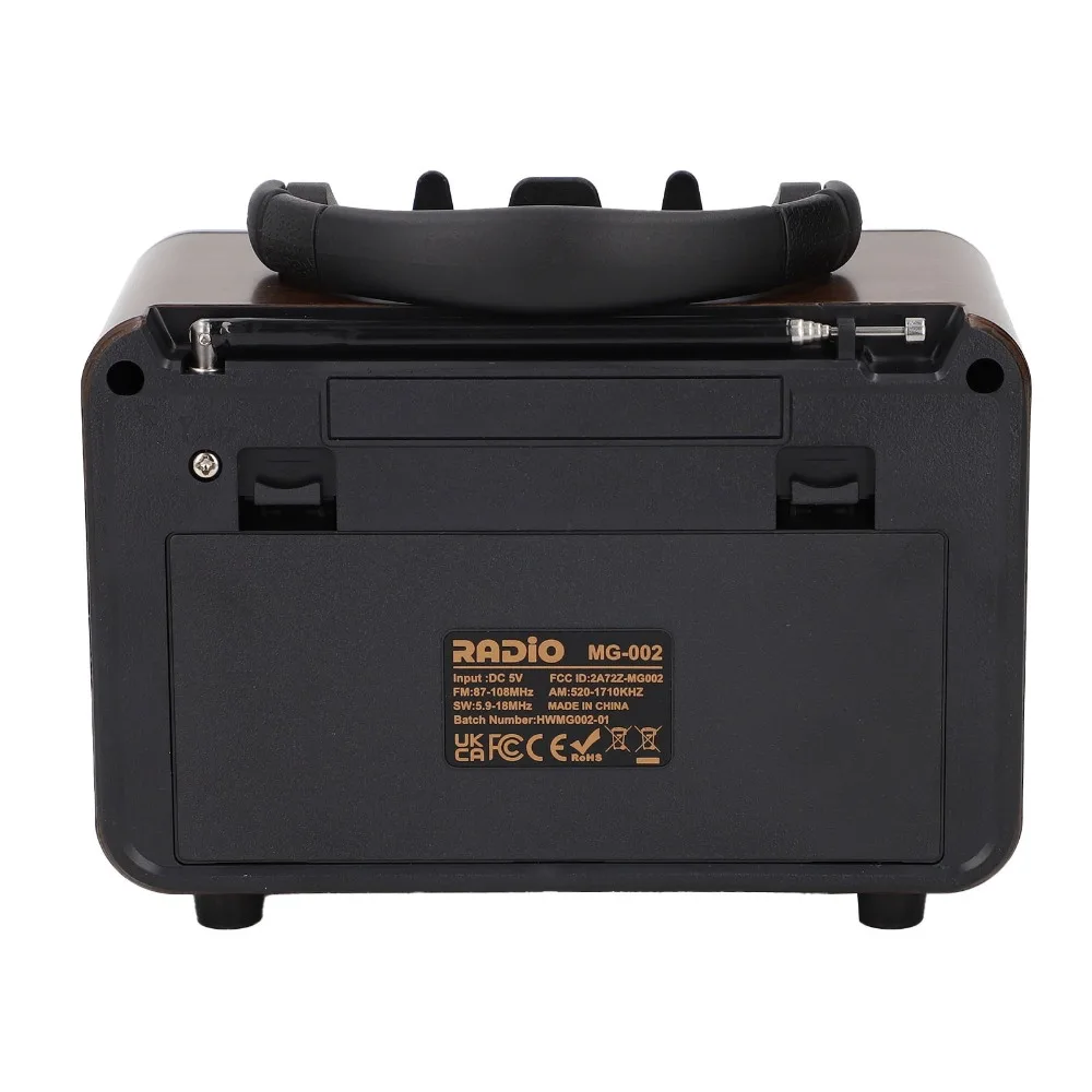 Portable Multi-functional Full Band Radio Bluetooth 5.4 Wood Grain Retro Radio Handhold Stereo AM FM Radio Outdoor Use