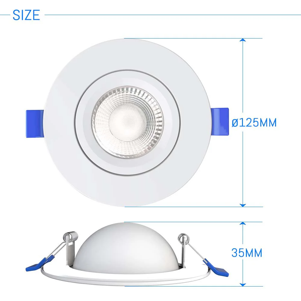 Popular Design 360° Swivel 4 Inch 10W 5CCT Eyeball Light Dimmable Adjustable Canister Spotlight