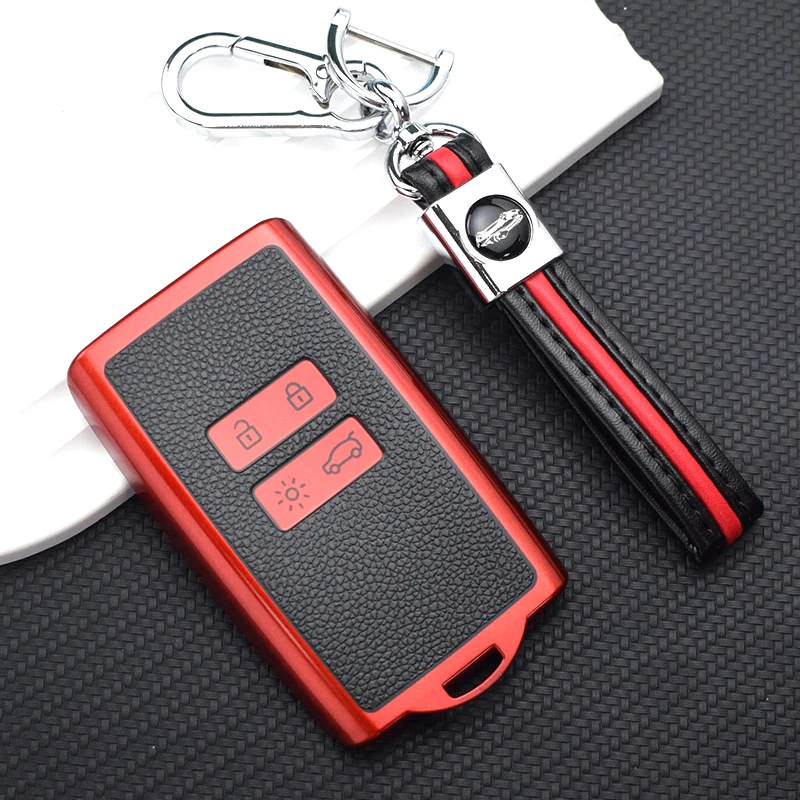 Per Renault Koleos Espace Clio Zoe Scenic 4 Arkana Dacia Sandero Captur Megane Talisman TPU Leather Car Remote Key Case Cover