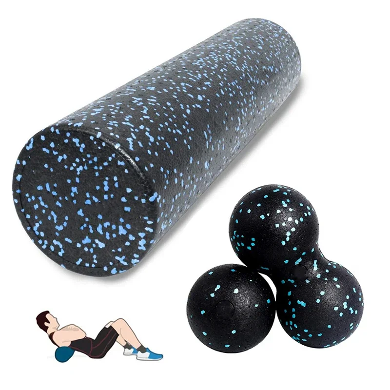 Yoga Block Roller Fitness Ball Set - EPP High Density Foam Roller for Deep Tissue Massage, Pilates & Muscle Release Exercises.