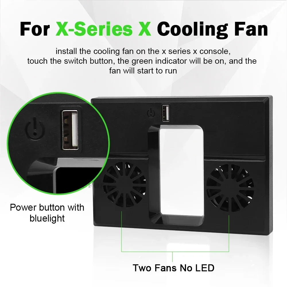 RGB Cooling Fan For Xbox Series X Console Game Host Cooling Fan Dock Bases Brackets Vertical Stand Host Side Radiators For Xbox view 5