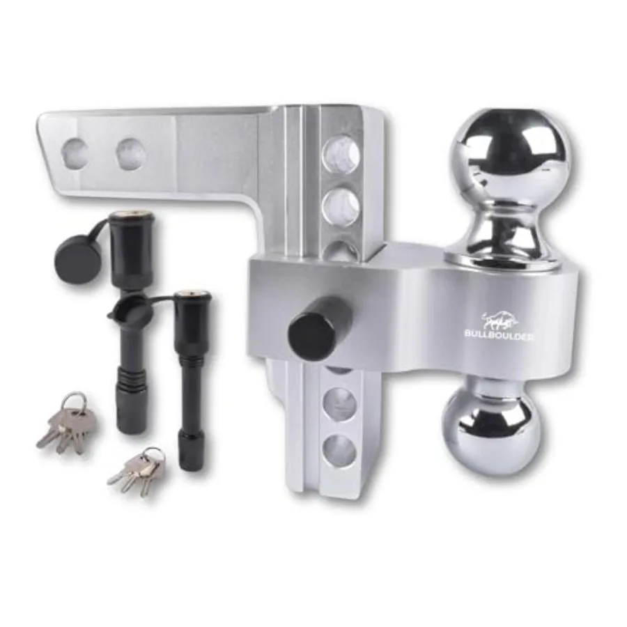 

BullBoulder Adjustable Trailer Hitch Fits 2Inch Receiver Heavy Duty Aluminum Tow Hitches with 6Inch Drop Rise for Truck (12500