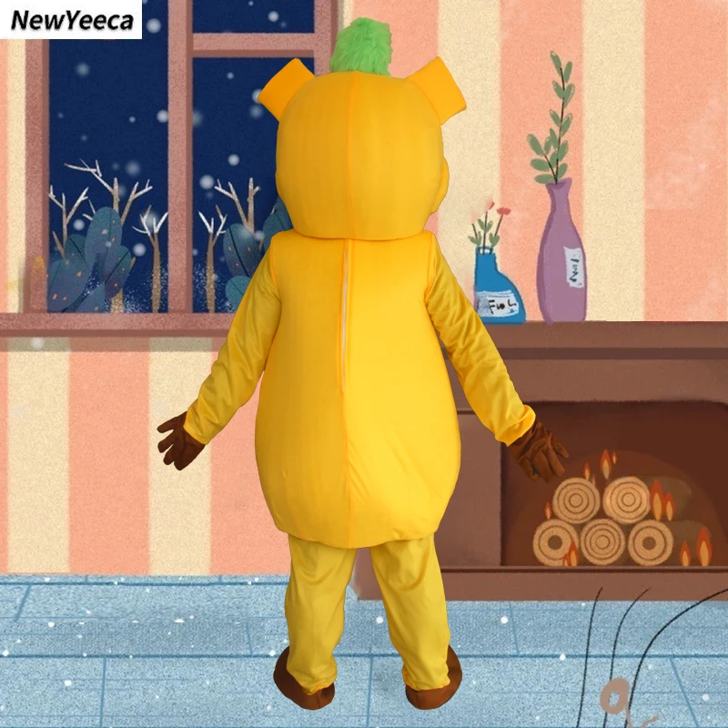 Disfraz de Mascota de Cosplay de muñeca amarilla Linda para adultos, ropa de fiesta divertida, trajes de Halloween