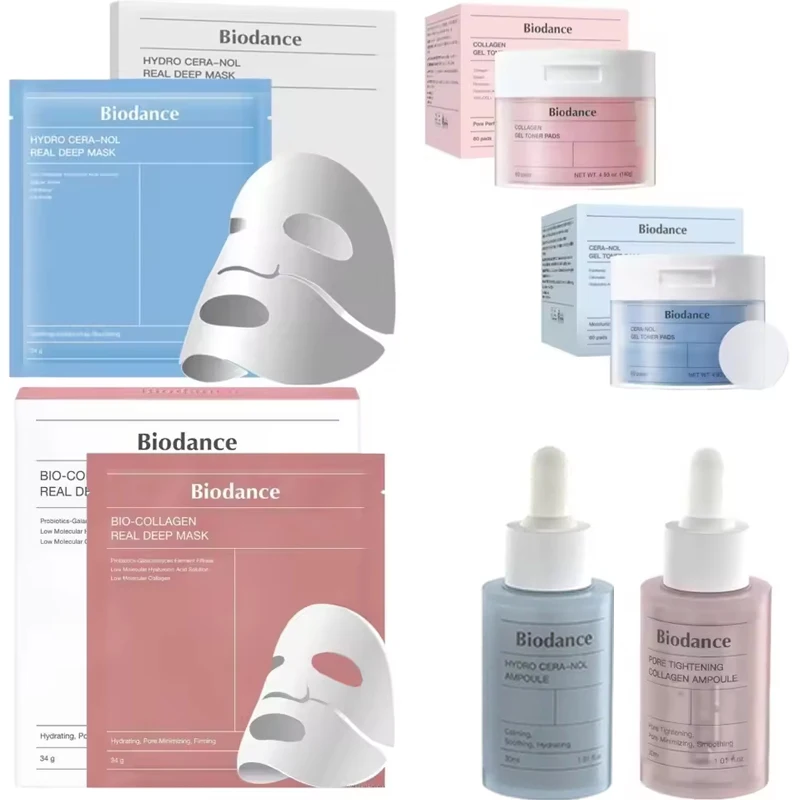 Mascarilla Facial Reafirmante y Lifting con Bio-Colágeno Biodance, Ampolla Hidratante, Esencia Calmante, Tónico en Gel, Parche, Cuidado de la Piel Original de Corea