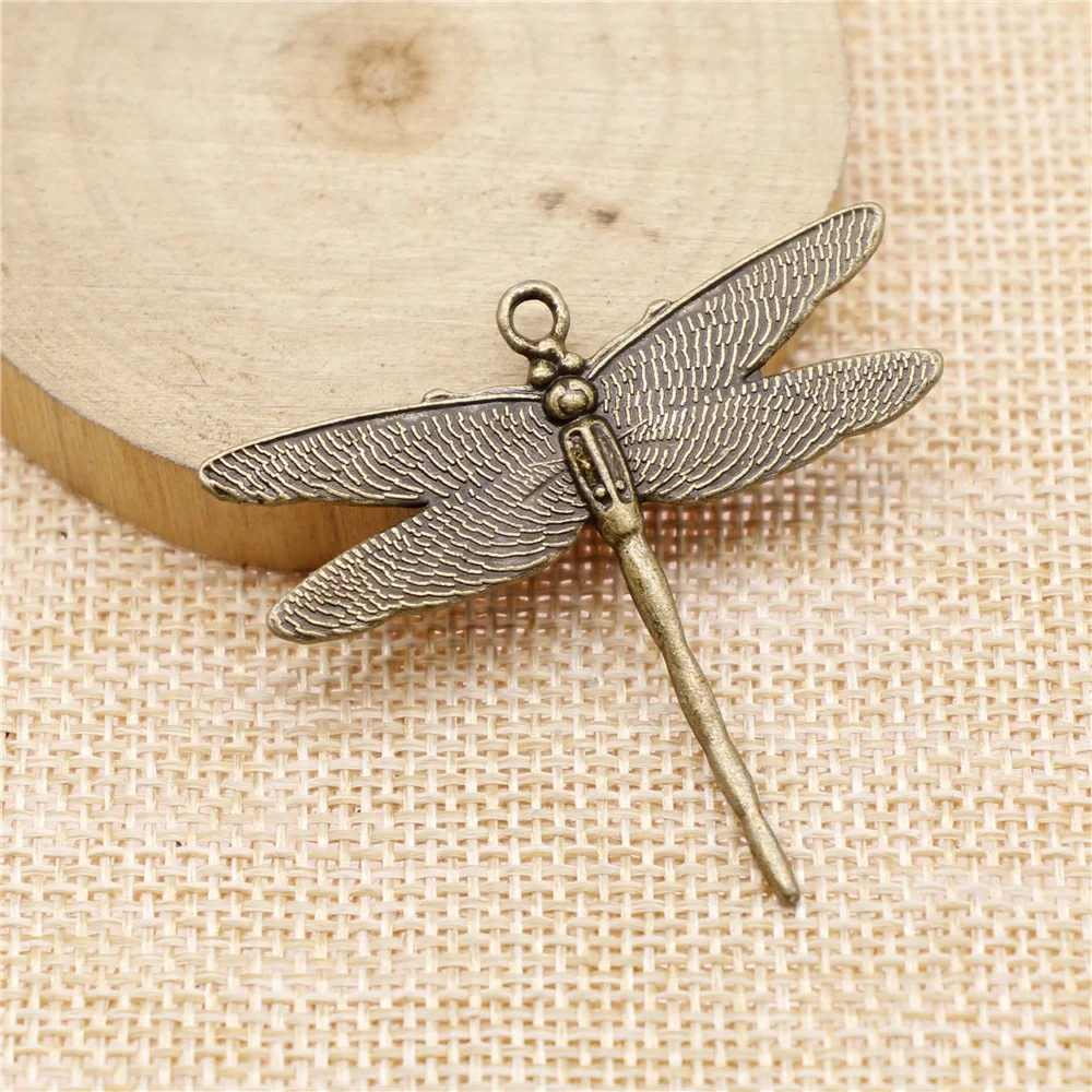 WYSIWYG 3pcs 43x47mm Pendant Dragonfly Dragonfly Charm Pendants For Jewelry Making Antique Silver Color Dragonfly Pendants