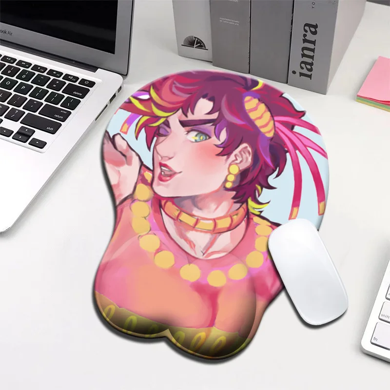 JOJO Creative Cartoon Anime 3D Mouse Pad Sexy Chest Silicone Mousepad With Wrist Rest Support Soft Breast Mat tapis de souris