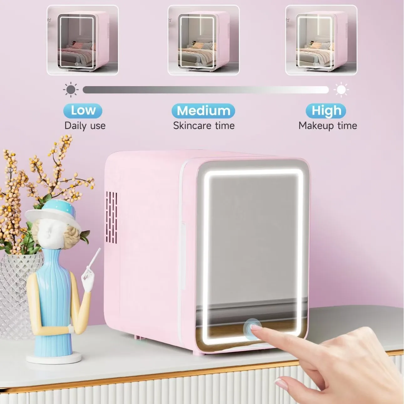 4L Beauty refrigerator Cosmetics Mini portable built-in light car