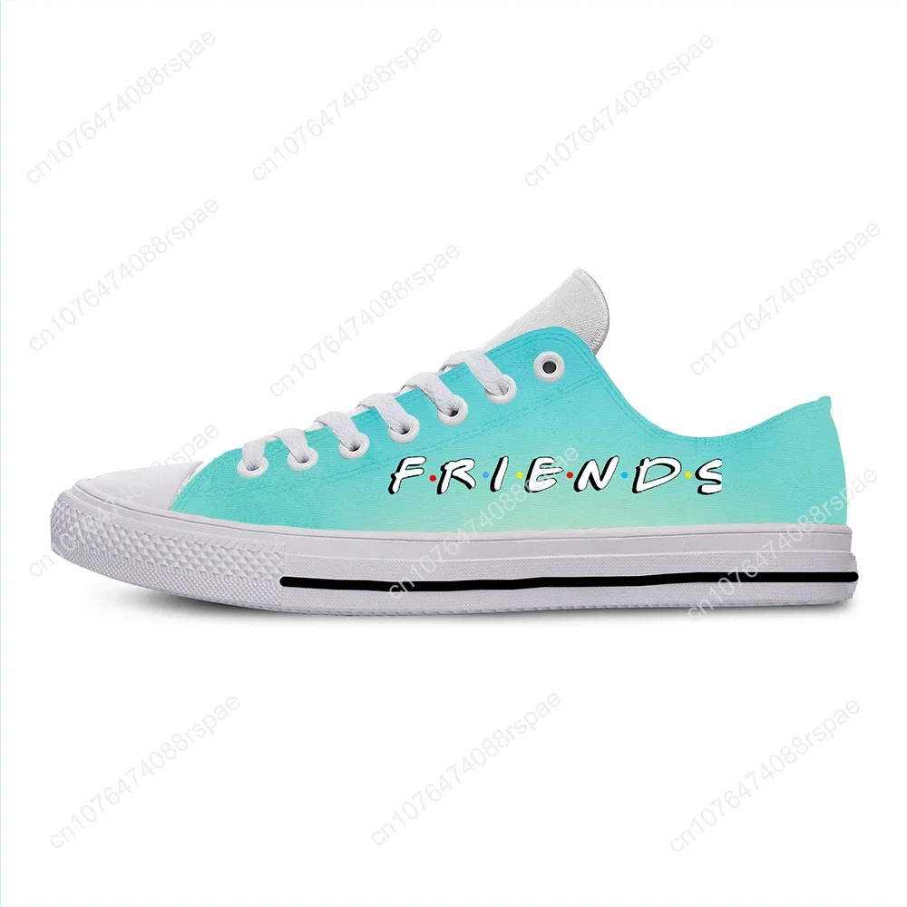 Friends TV Show Anime Cartoon Cute Fashion Funny Casual Cloth Shoes Low Top Lightweight Breathable 3D Print Men Women Sneakers