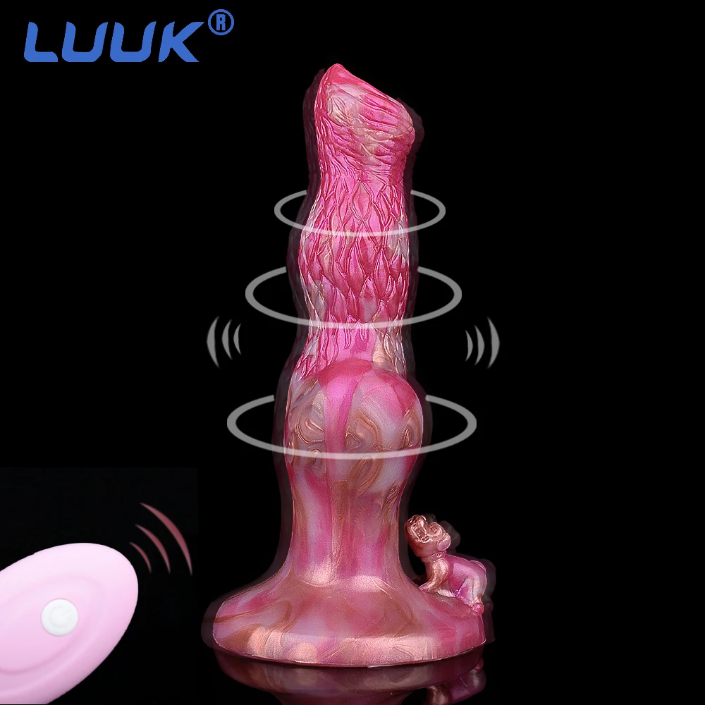 LUUK Fascinaty Vibrating Anal Dildos Animal Dog Soft Silicone Vibrator For Women G Spot Stimulate Remote Control Sex Toys