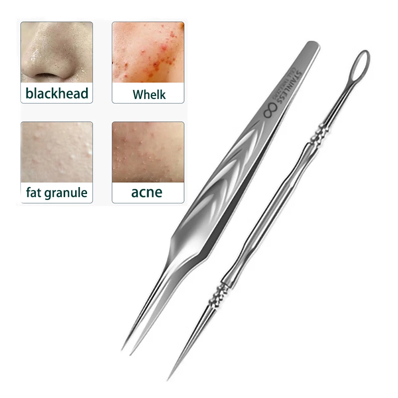 German Ultra-fine Cell Pimples Blackhead Clip Medical Tweezers Beauty Salon Special Scraping Pore Cleaner Artifact Acne Needle