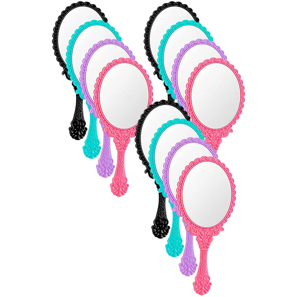 

12pcs Travel Cosmetics Makeup Mirror Handheld Vanity Compact Travel Outdoor Cosmetics Girls Mirror Lightweight