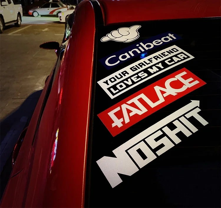 

5x Car Styling Vinyl Sticker Auto Rear Windshield Window Tail Decorate Decals for Noshit Fatlace Gesture