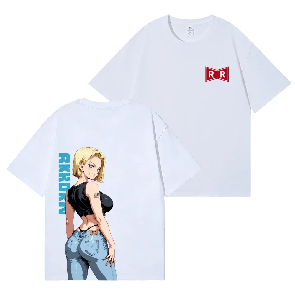 Dragon Ball Android 18 Back Art Cotton Tee High-quality Streetwear Is Suitable for Both Men and Women 2026 New Summer T-shirts