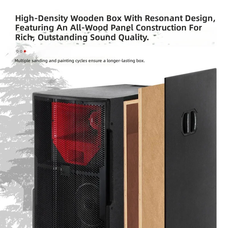 Professional outdoor waterproof stage audio ,  double 15-inch high-power three-way frequency speakers, wedding bar performance