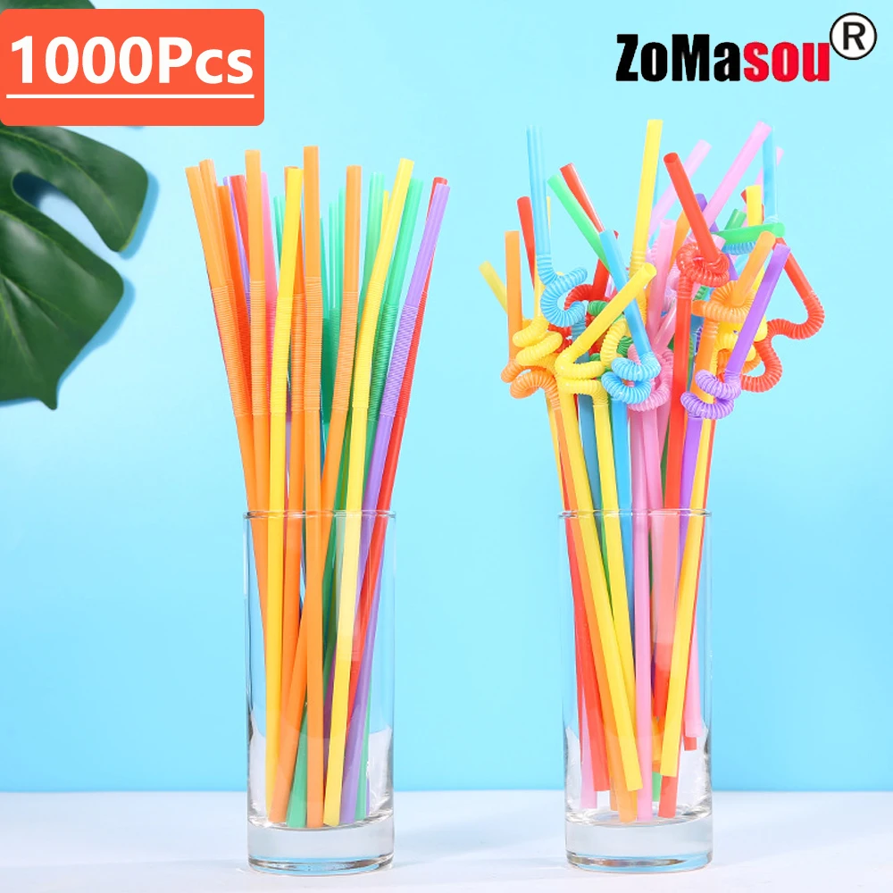 50/1000 pz pieghevole multicolore Kunststof cannucce Cocktail bevande cannucce Pajitas Plastique per la festa nuziale cucina