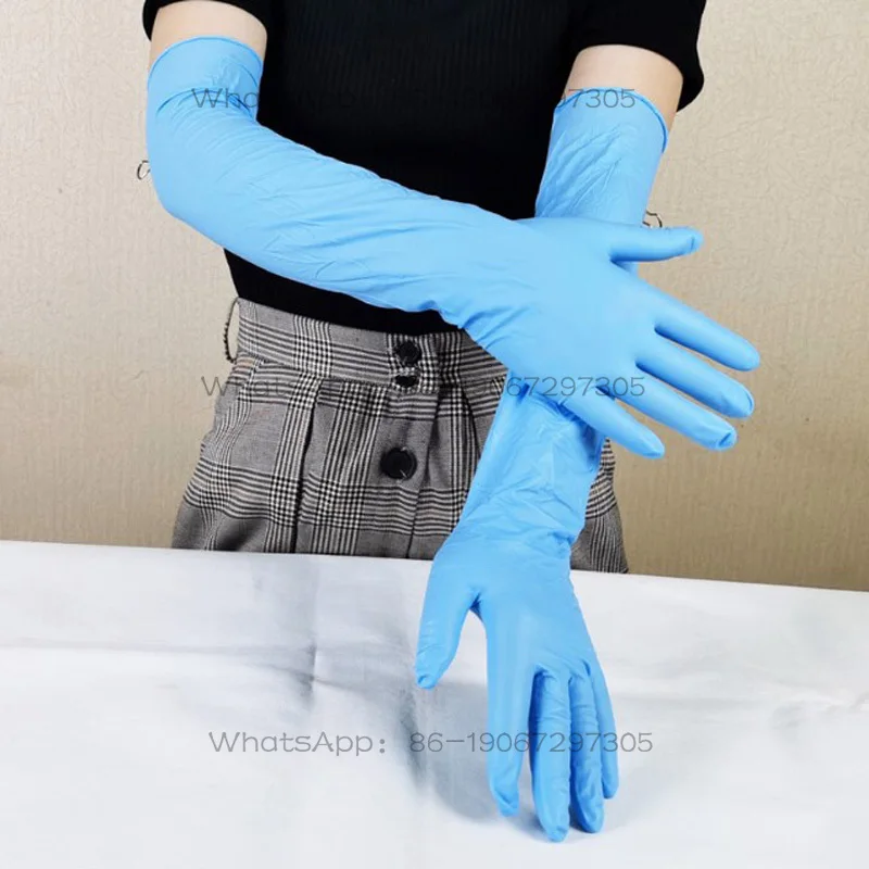 

Disposable Clean Long Rubber Flexible Waterproof Dishwashi Acid and Alkali Resistant Kitchen No Deformation Tools Nitrile Gloves