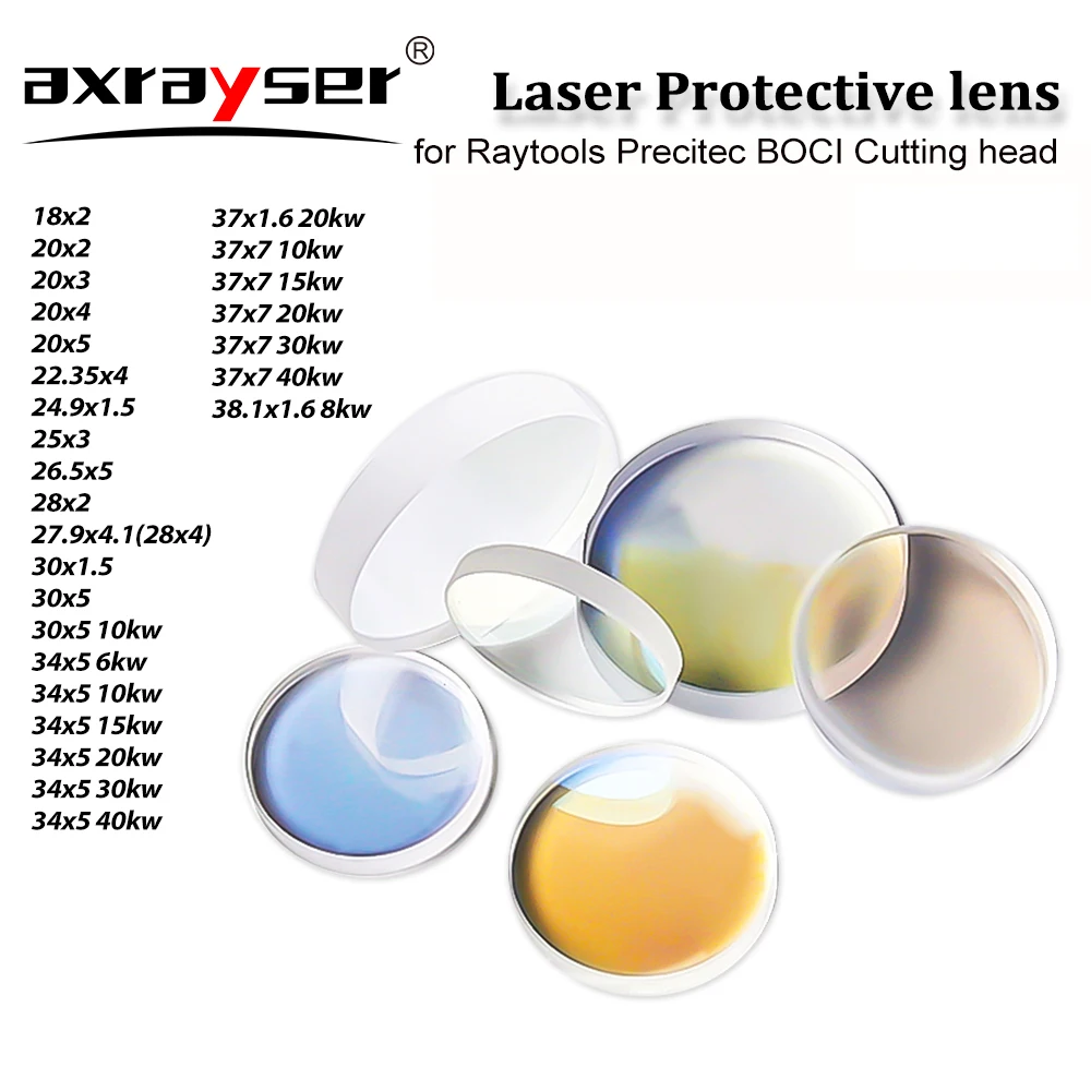 1/10PCS Laser Protective Windows 34x5 37x7 Protective Lens for Raytools Precitec BOCI Bodor Fiber Laser Cutting Machine Head