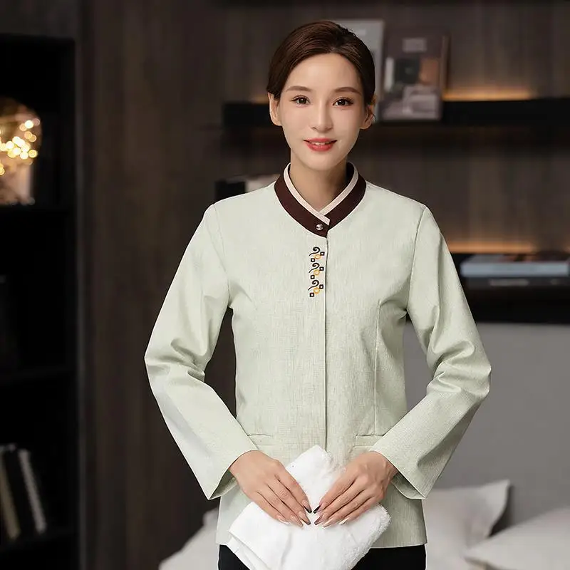 Cleaner Work Clothes Female Hotel Restaurant Cleaner Uniform Housekeeping Health Property Aunt Work Wear Long Sleeve