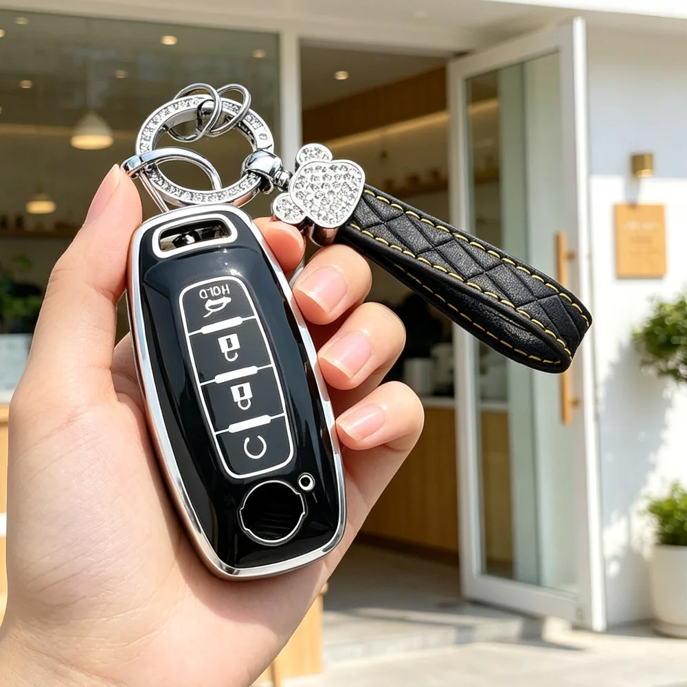 TPU Car Key Case Cover for Nissan X-Trail T33 Serena Rouge Kicks Pathfinder Versa Ariya Rogue  Auto Shell Fob Holder Accessories
