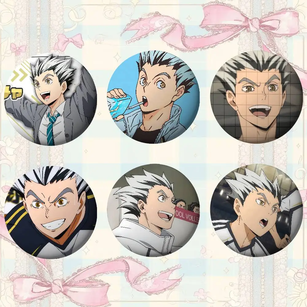 Broches de Anime Kotaro Bokuto, alfileres de adorno elegantes, insignia redonda exquisita, accesorios para bolso, regalos de joyería