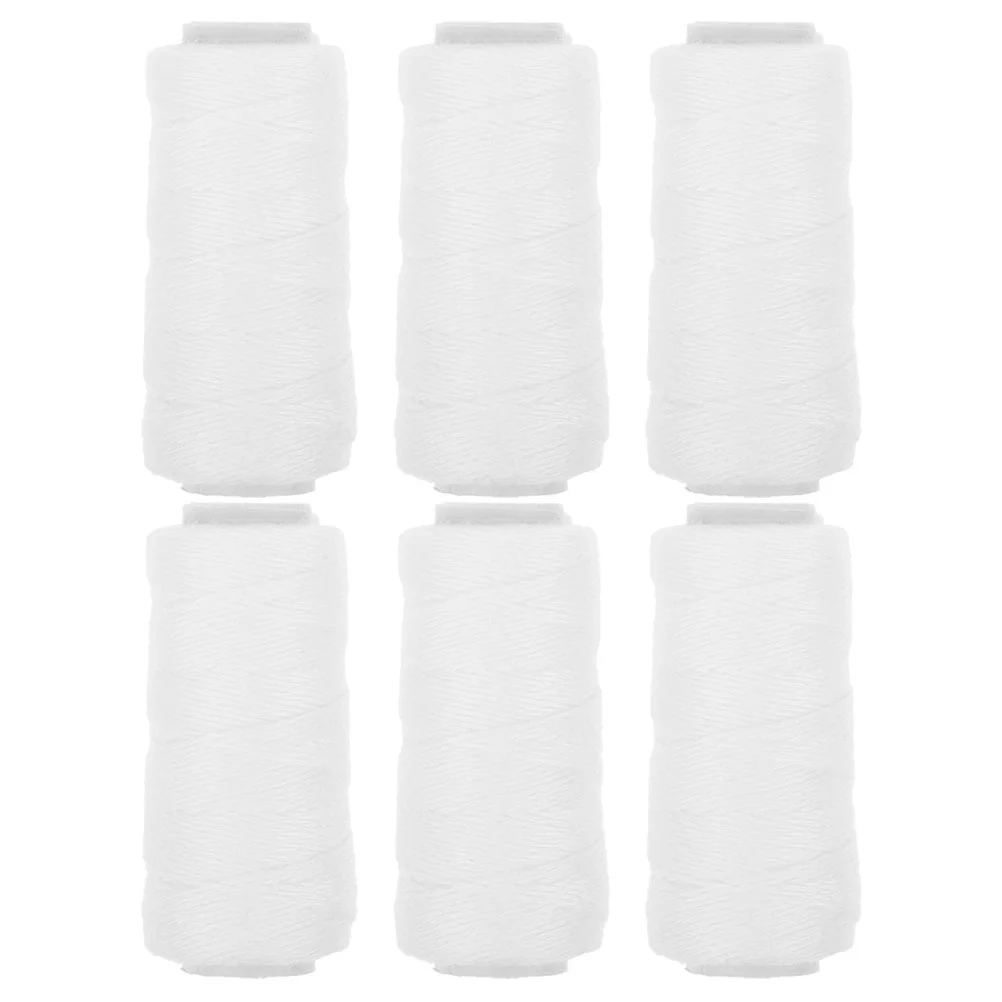 6 Rolls White Cotton for Removal Face Epilator Pluckers Eyebrow Facial Remover Soft Strong Easy Apply Precise for Hair