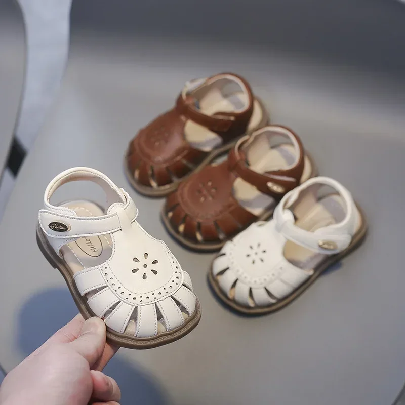 Summer Baby Girls Sandals Roman Style Children Casual Shoes Kids Beach Sandals Comfortable Soft-soled Cut-Outs Infant Shoes