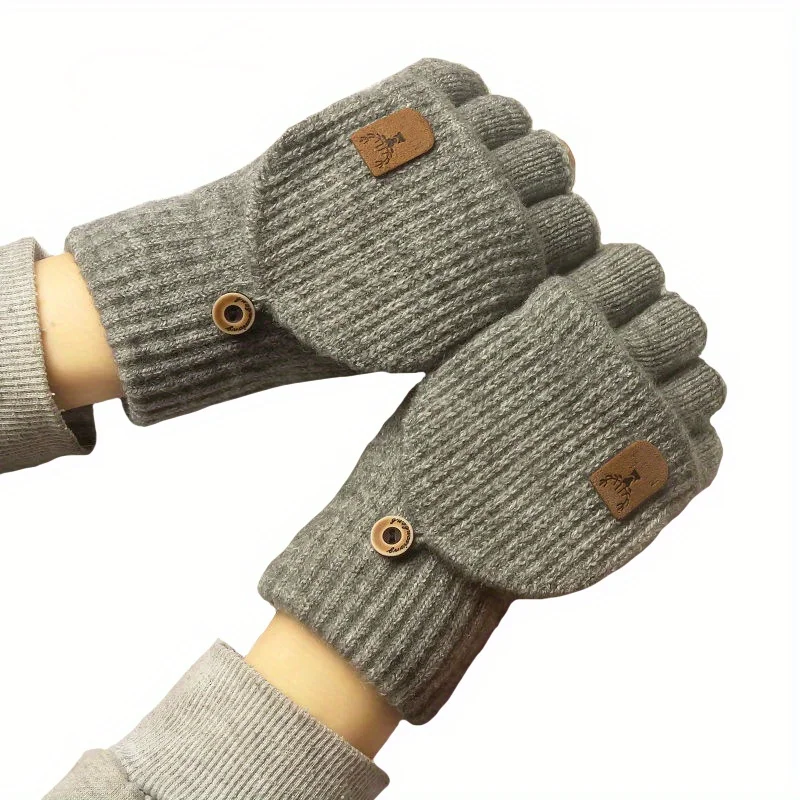 1 Paar gestrickte Halbfinger-Handschuhe für den Winter, verdickt, warme Touchscreen-Handschuhe für Männer und Frauen, warme Halbfinger-Studentenhandschuhe