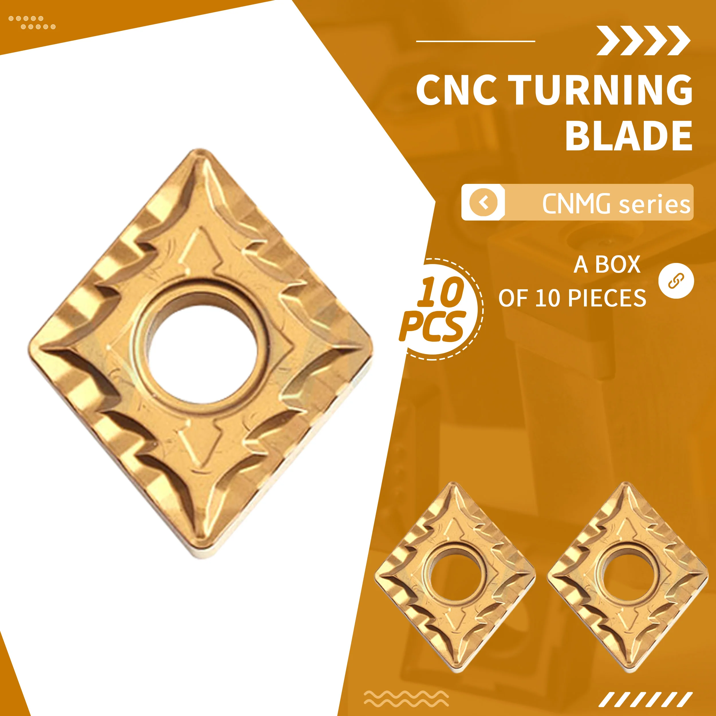 10 pz CNMG120404 CNMG120408 CQ CV6088 CNC tornio taglio utensili da tornio inserti in metallo duro per parti in acciaio. Può essere fattura