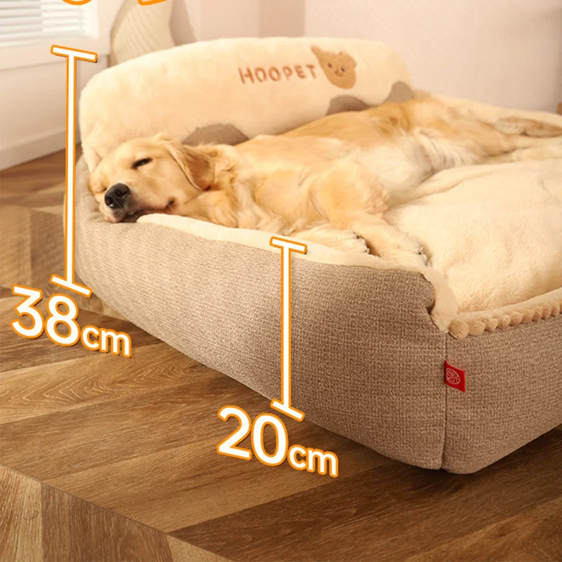 Imagem -05 - Cama de Cachorro Removível e Lavável Hoopet Universal Pet Dormiring Cat Nest Quente Cão Grande Cabelo Dourado Keji Sazonal Inverno